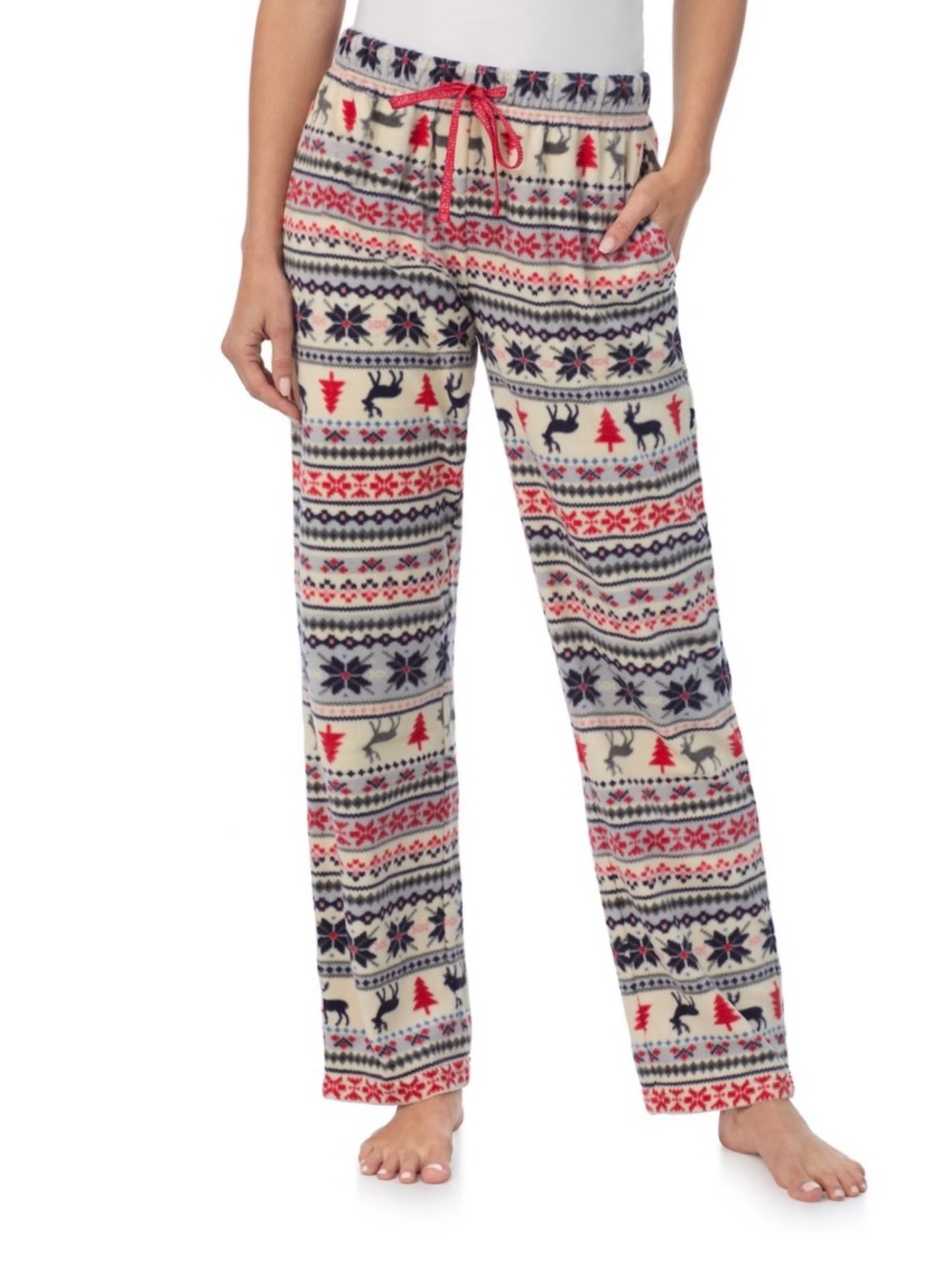 Cuddl Duds Fair Isle Minky Fleece Pajama PJ Pants